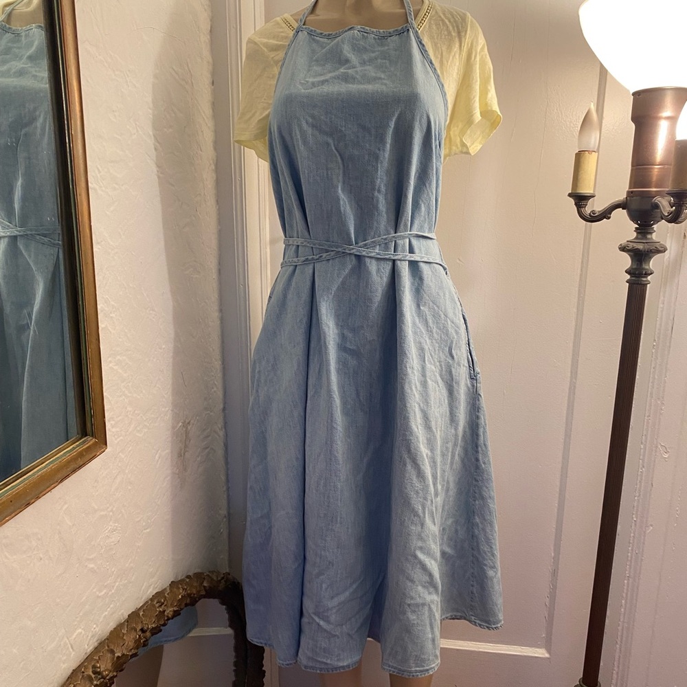 XL GAP Wrap Dress - Apron Dress light blue Denim